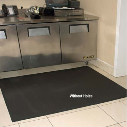 Choice 3' x 5' Black Grease-Resistant Anti-Fatigue Closed-Cell Nitrile  Rubber Floor Mat with Drainage Holes - 3/4 Thick