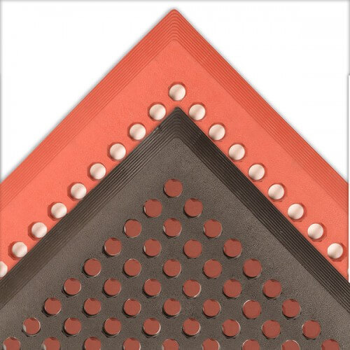 Choice 3' x 3' Red Rubber Connectable Grease-Resistant Anti-Fatigue Floor  Mat - 1/2 Thick