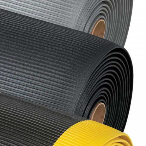 NoTrax 406 Razorback Anti-Fatige Mat with Dyna-Shield PVC Sponge 3 Width x 6 Length x 1/2 Thickness Black/Yellow